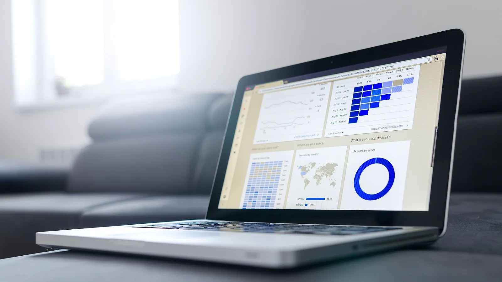 Dashboard di un gestionale aziendale su schermo in ufficio